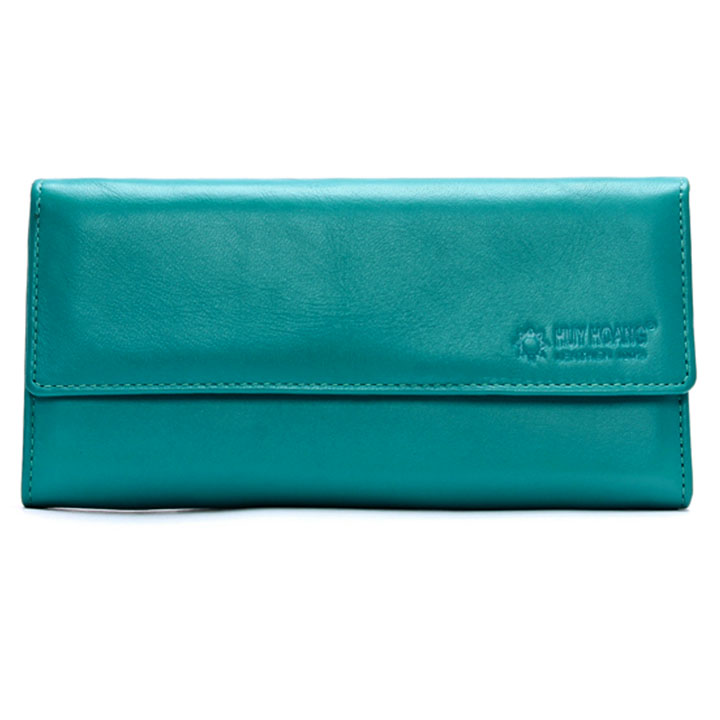 HJ3125-26-27-28-29-30-39-40-59-60-64-65-67 - Bóp nữ da bò cao cấp Huy Hoàng 3 gấp lửng màu da, đen, đỏ, hồng, nâu, xanh, xanh đậm, cam, xanh lá chuối, xanh dương