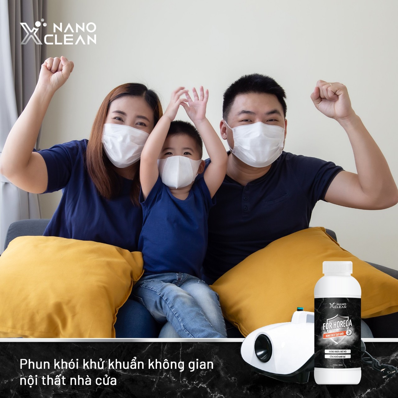 Dung dịch tạo khói Nano Xclean For Horeca (1L)-Diệt Khuẩn Khử Mùi Hôi, Mùi Mốc, Mùi Bếp Không Gian Nhà Hàng, Karaoke, Công ty-Nano Bạc AHT Corp (AHTC)