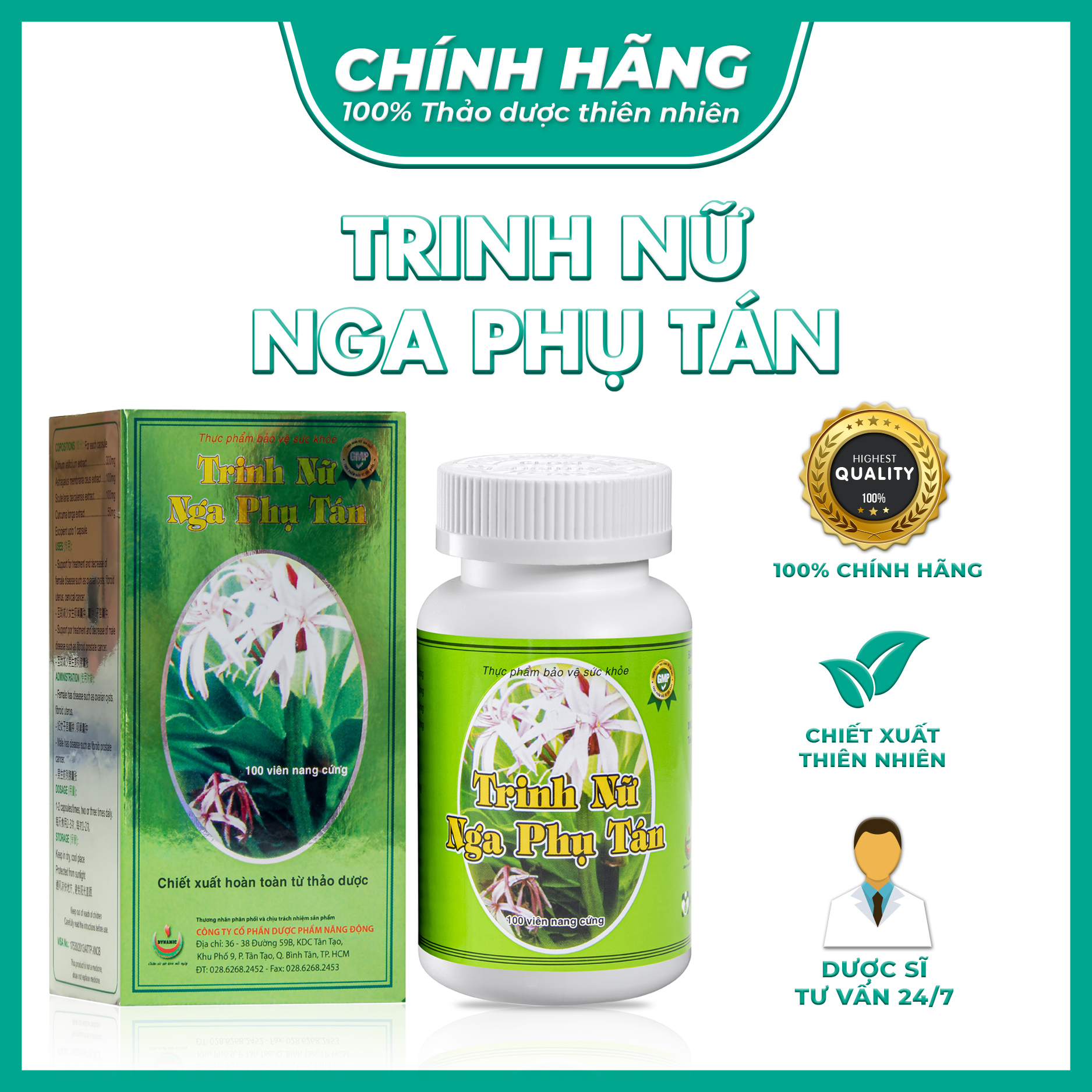 TRINH NỮ  NGA PHỤ TÁN - NĂNG ĐỘNG - GIẢM U NANG BUỒNG TRỨNG, U XƠ TỬ CUNG