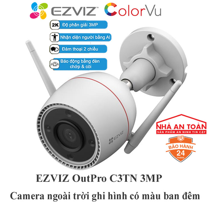 Camera WiFi Colorvu 3mp EZVIZ OutPro C3TN 2K hàng chính hãng