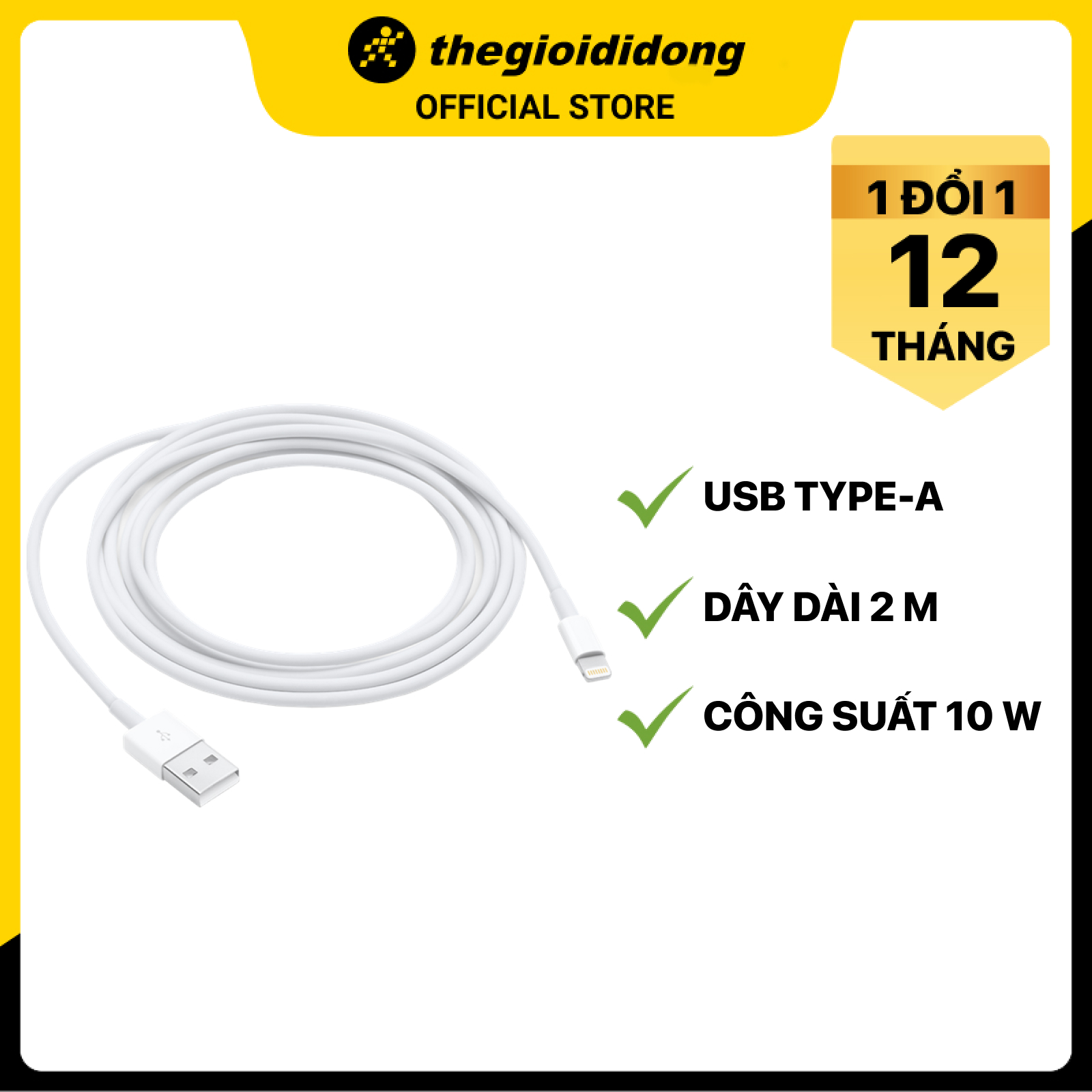 Dây Cáp Sạc Lightning Cho Iphone Apple MD819ZA/A (2m) - Hàng Chính Hãng