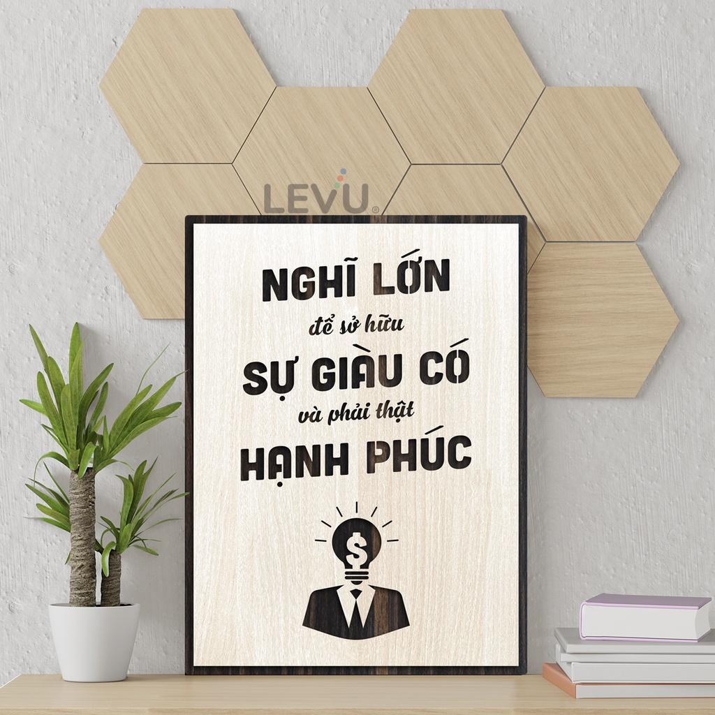 Tranh treo tường slogan khẩu hiệu thúc đẩy tư duy nghĩ lớn LEVU LV129