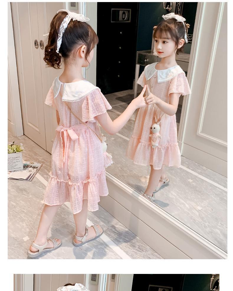 CHENGRUI Cô gái ăn mặc mùa hè trang phục mùa hè 2022 phong cách phương Tây lớn trẻ em mùa hè váy lưới đỏ cô gái nhỏ váy công chúa
