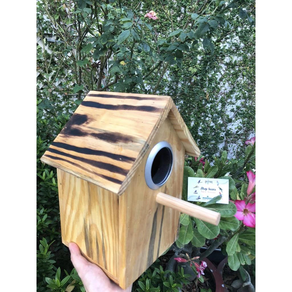 Tổ gỗ mái nhà dành cho chim, vẹt dòng nhỏ như : finch, yến phụng, 7 màu, lovebird, ....