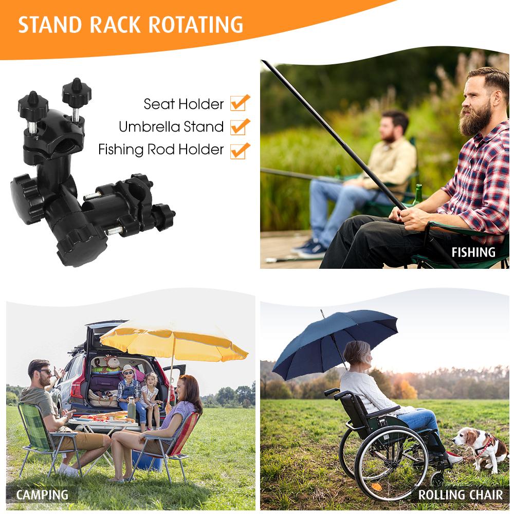 360 Degree Adjustable Fishing Rod Holder Fishing Chair Mount Umbrella Stand Rack Rotating Fishing Seat Holder