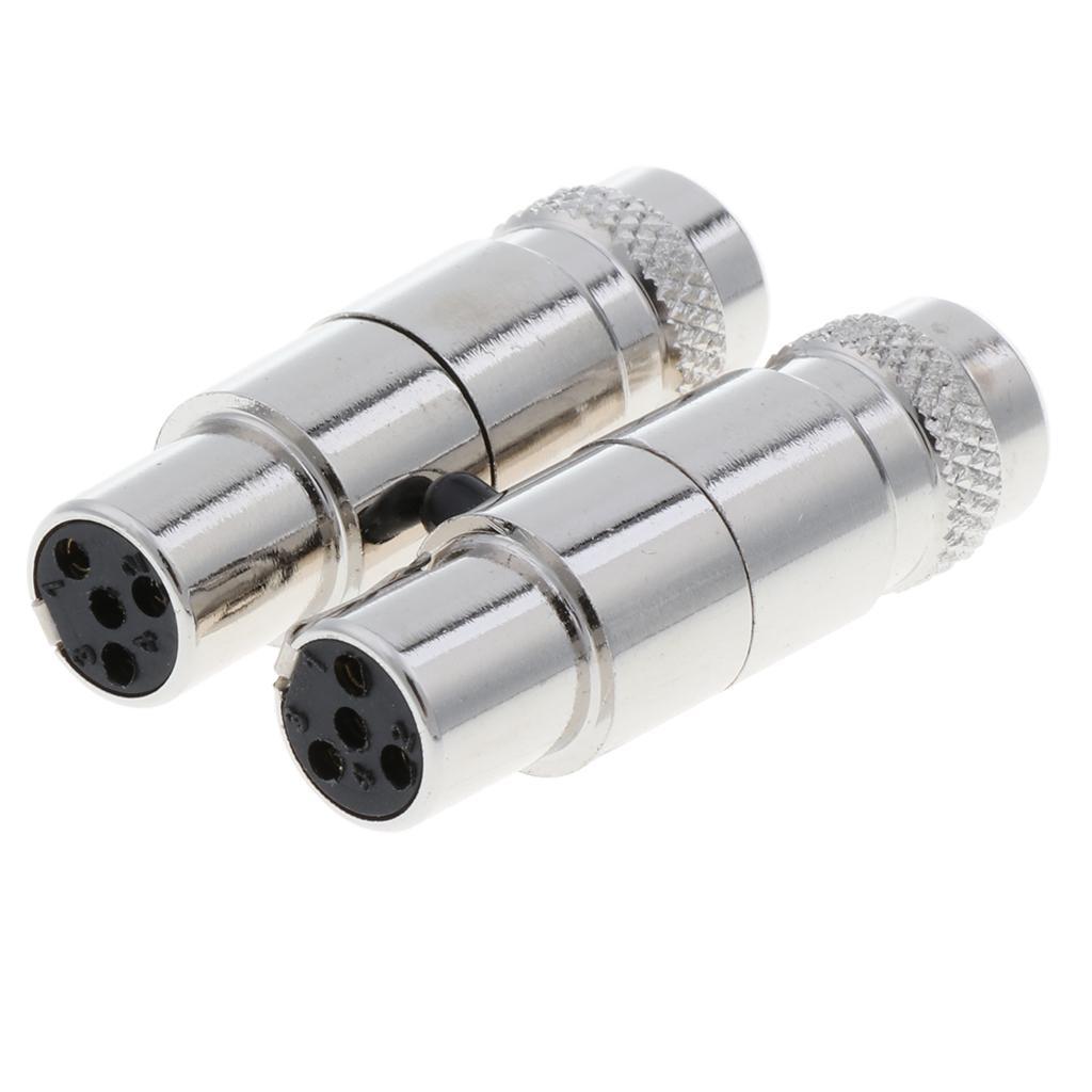 4 Pieces Gold Plated 5mm Mini 4Pin XLR Female Plugs Connectors Socket