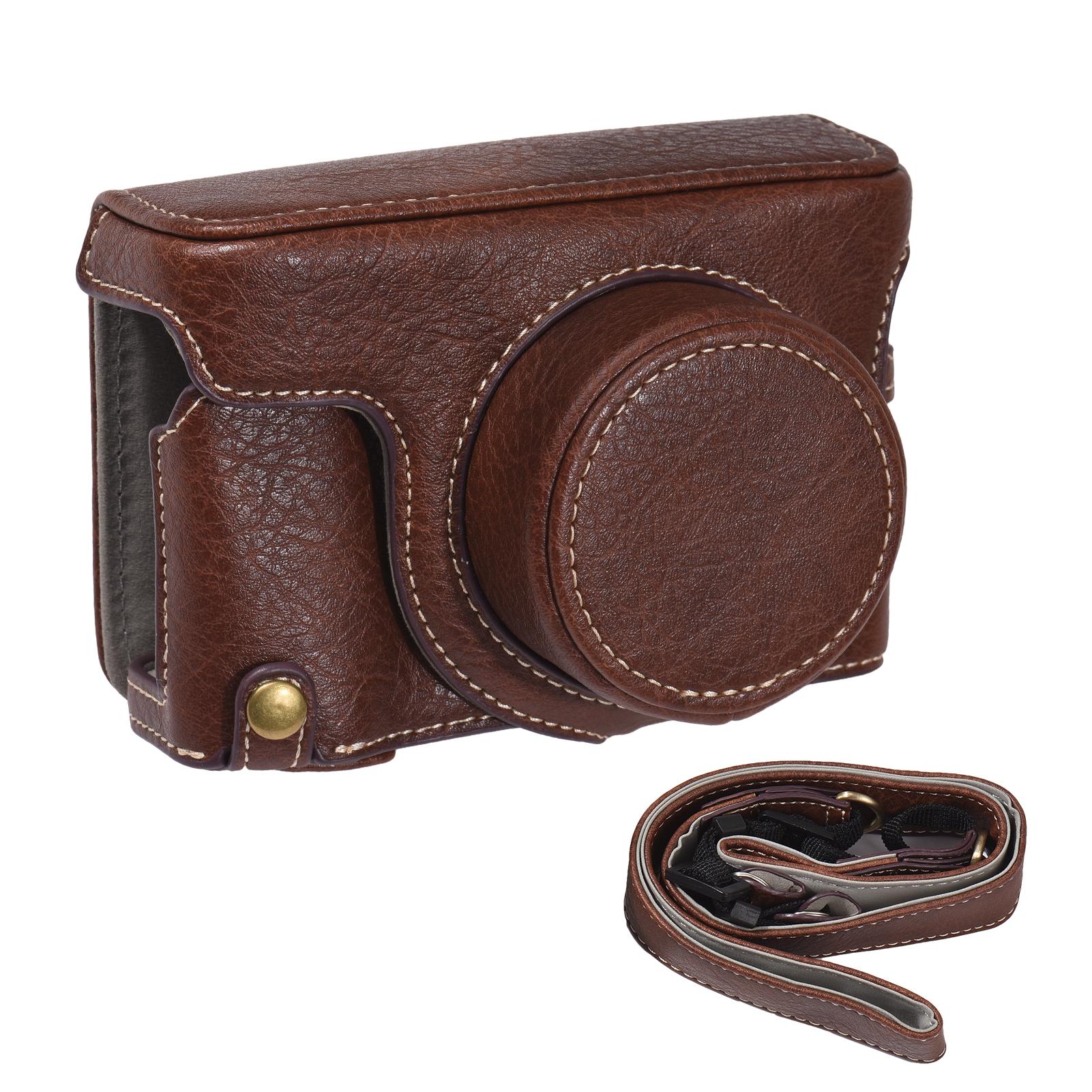 Portable Camera Case Synthetic Leather Camera Carry Bag with Shoulder Strap Replacement for Fujifilm X100V/ X100F Camera