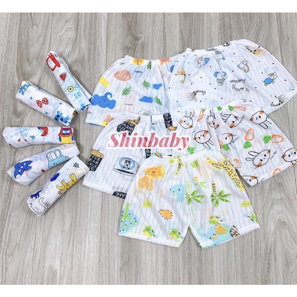 Set 5 quần đùi cotton giấy mỏng mát cho bé với nhiều họa tiết đáng yêu