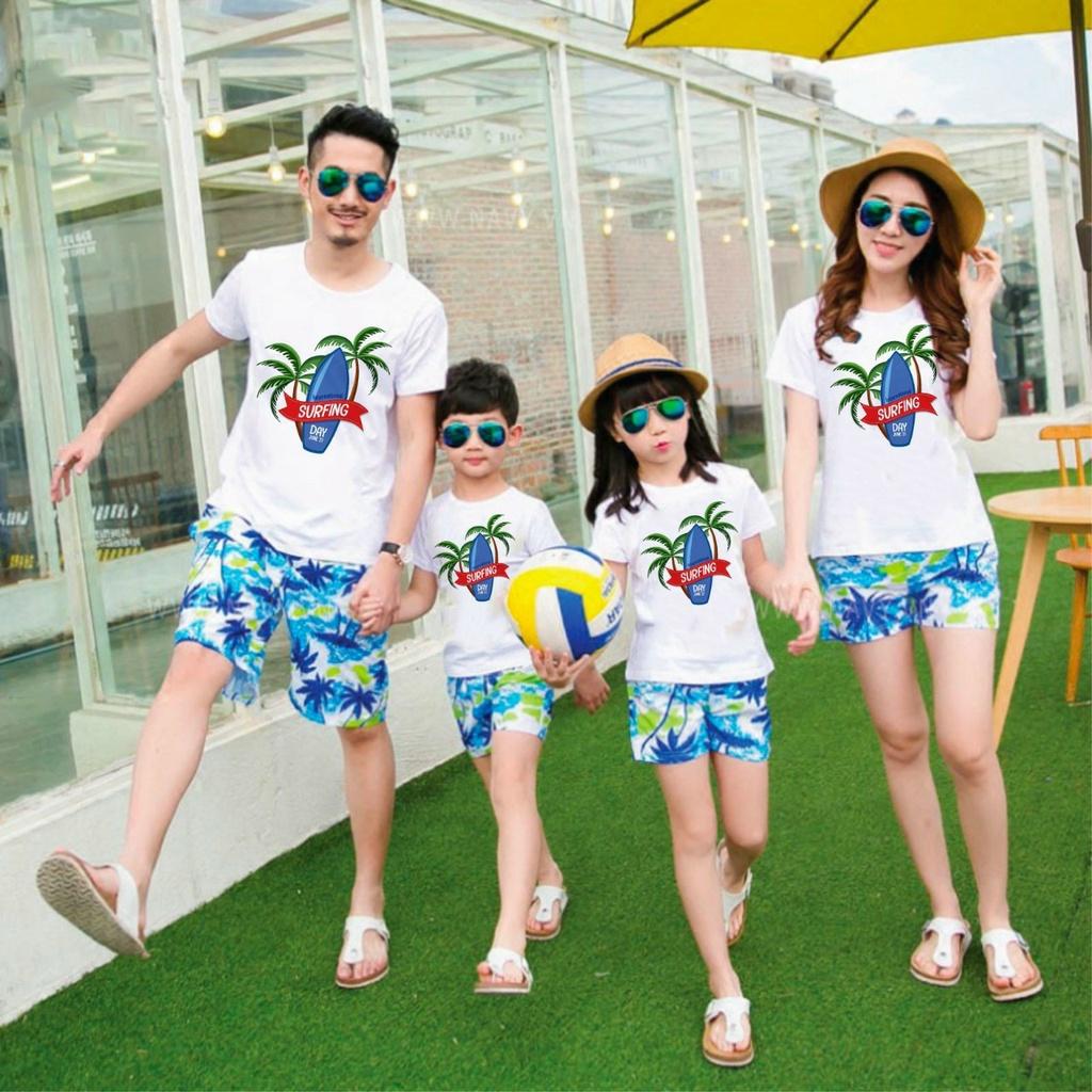 Áo gia đình , Đồ đi biển . Chất liệu vải Cotton loại 1 thoáng mát đủ size từ 8 đến 100kg .