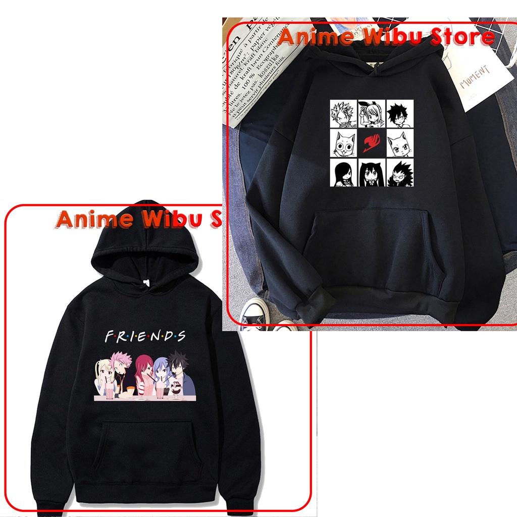 2 Mẫu Áo Hoodie Anime in hình Team Fairy Tail Friend ĐEN Mẫu áo AnimeWibuStore