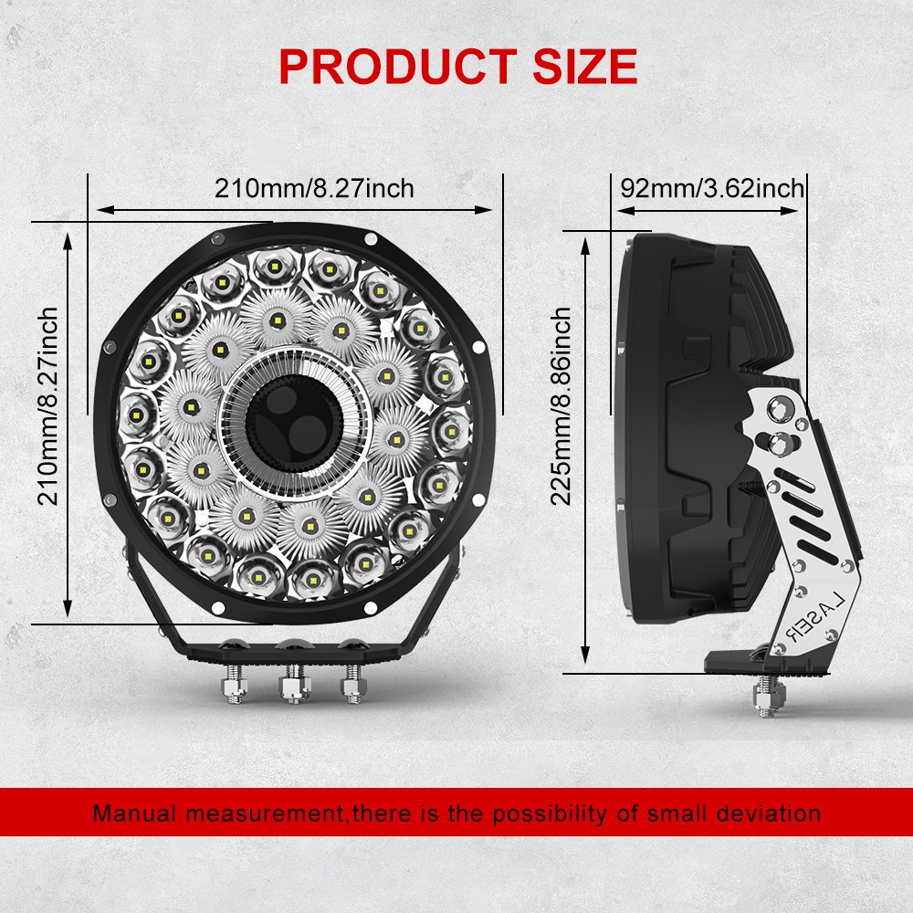 Đèn pha LED laser siêu sáng chiếu xa chuyên dùng xe offroad, tàu sông salan... : 8.5 inch 9~30V 165W