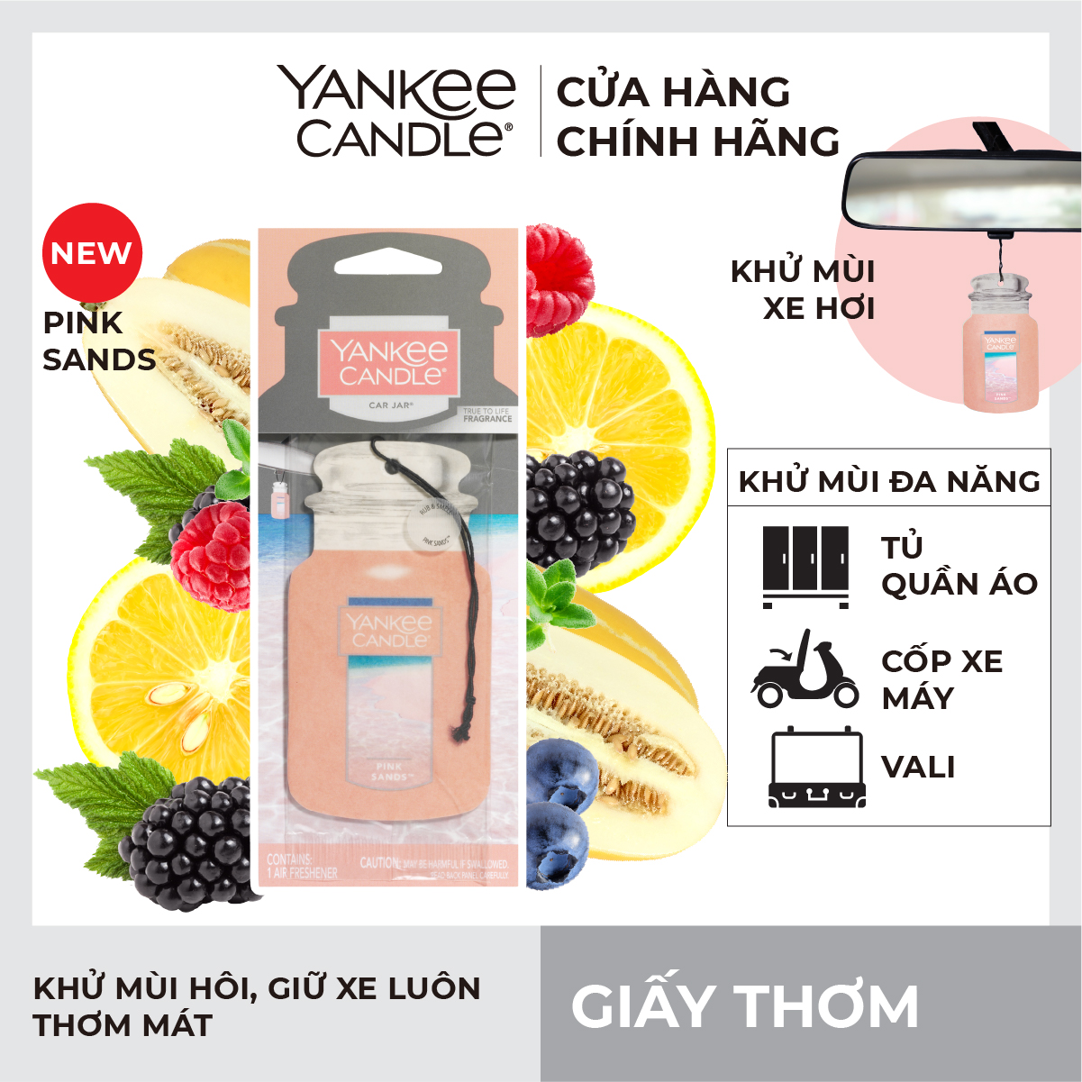 Giấy Thơm Xe Yankee Candle - Pink Sands