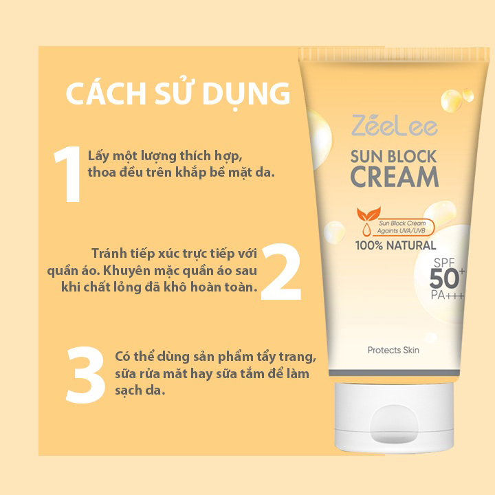 Kem Chống Nắng ZeeLee Giúp Da Chống Tia UV Ngăn Ngừa Sạm Da 60ml