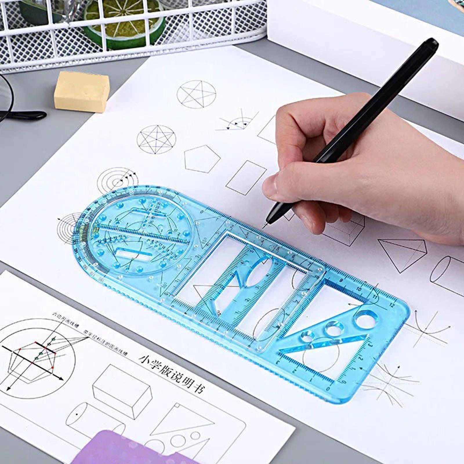 Multifunctional Geometric Ruler Supplies Office Mathematics Drawing Template