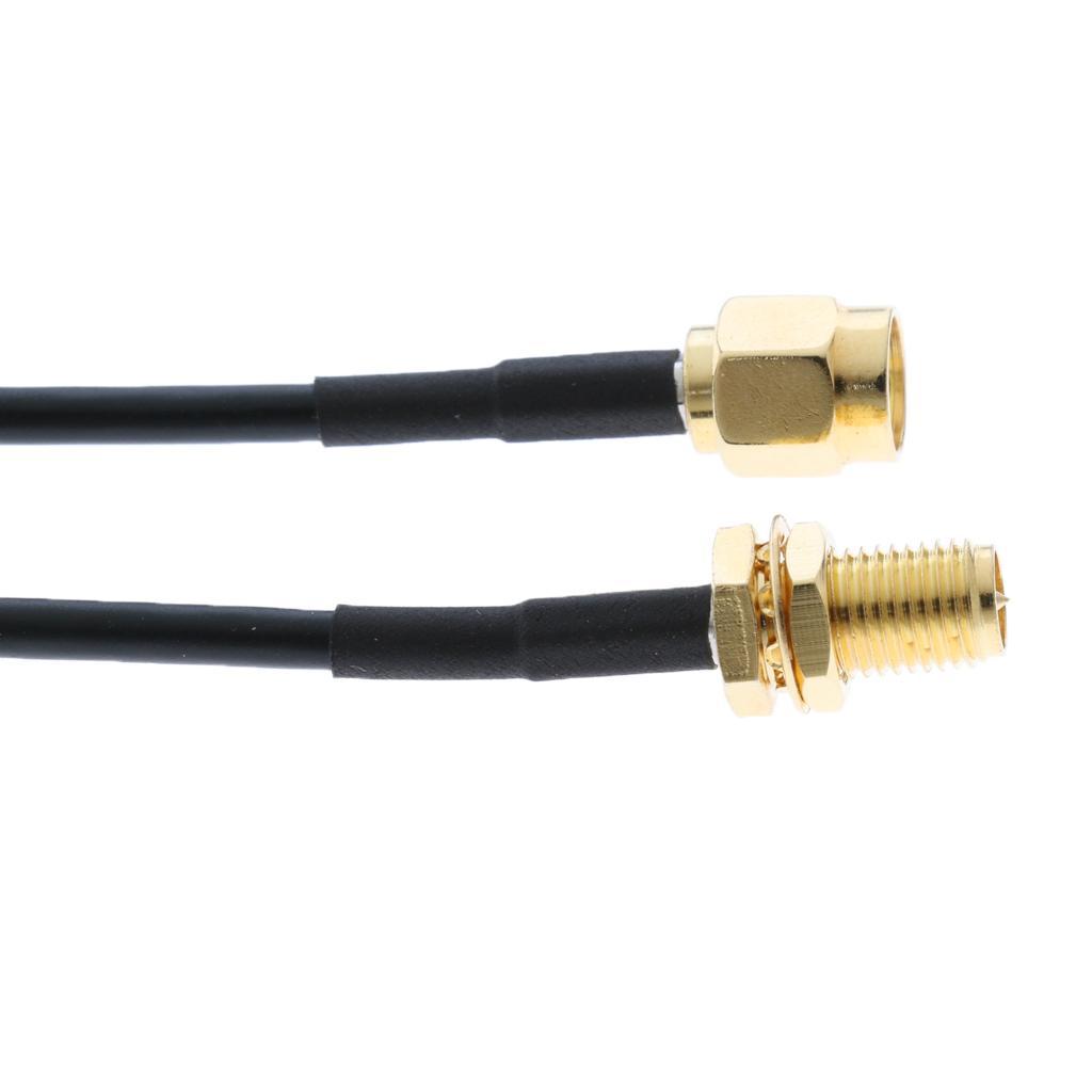 2x RG174 RP-SMA Male to Female Extension Cable 50Ohm for WLAN Wifi Antenna