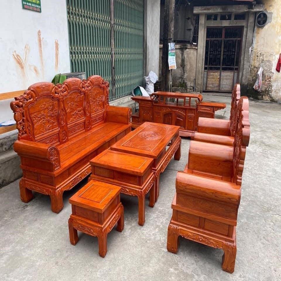 Bộ bàn ghế Khổng Minh Gia Cát Lượng gỗ Hương Đá