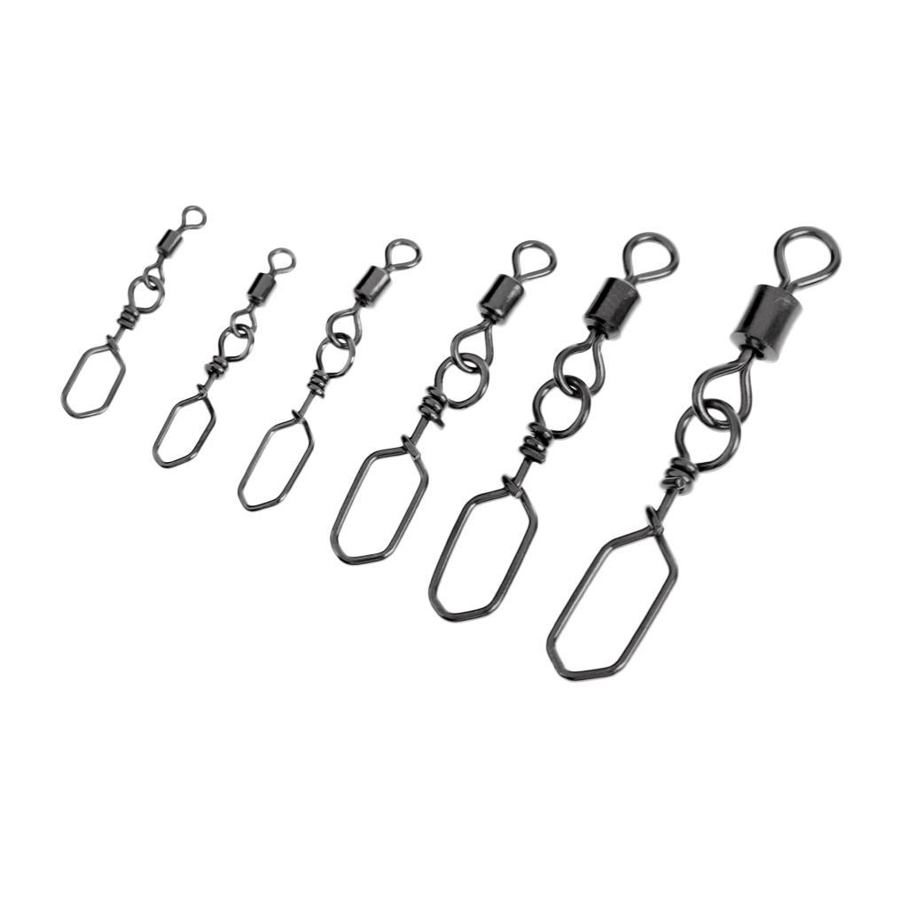 5 Size Fishing Swivels Snap Strong Ring Fishing Swivels Fishing Connector for Saltwater Silver Carp Fishing Accessories
