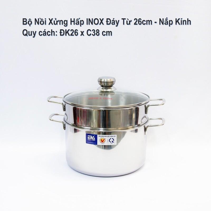Bộ Nồi xửng hấp Inox 28cm cao cấp
