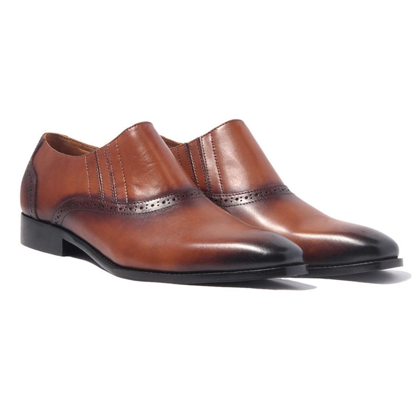 Giày Tây Lười Nam Công Sở Banuli Da Bê Italian Brogue Loafers H1SO1 (Da Veg Itali Mềm Dẻo, Đế Siêu nhẹ, Bảo Hành Trọn Đời)