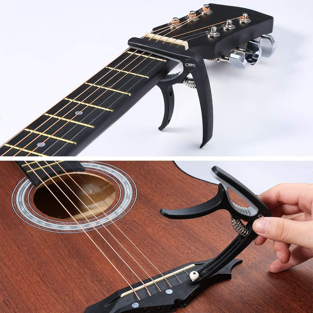 36 cái phụ kiện guitar Bộ bảo vệ ngón tay String Bộ quay số guitar nhẹ Bộ chỉnh màn hình LCD