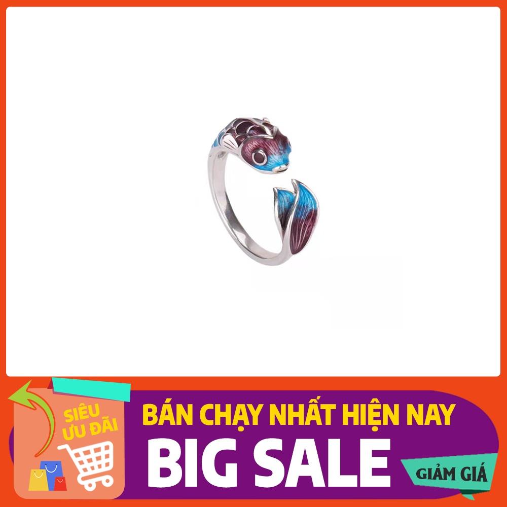 Nhẫn Cá 1 Màu Siêu Độc Bạc S925