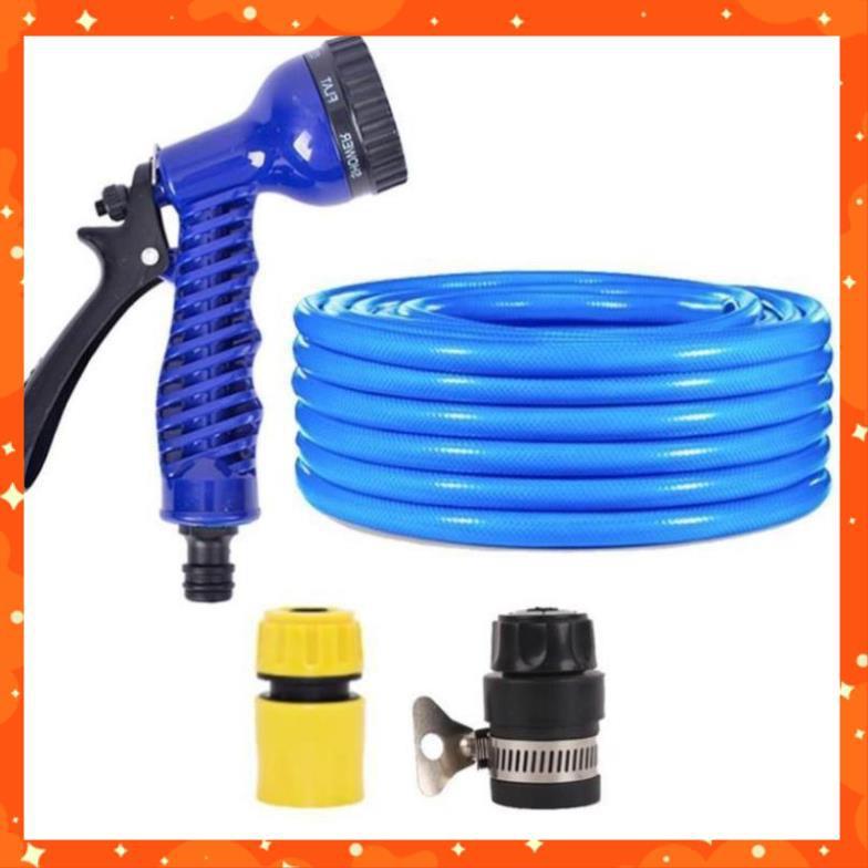 Bộ dây tăng áp 3 lần vòi xịt nước rửa xe, tưới cây loại 15m  206843
