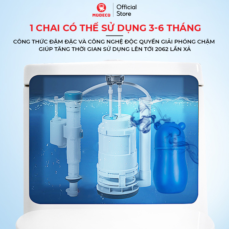 Chai Thả Bồn Cầu Khử Mùi Diệt Khuẩn - Tẩy Vệ Sinh Làm Sạch Toilet - Mùi Hương Thơm Hoa Cỏ Dễ Chịu - Modeco