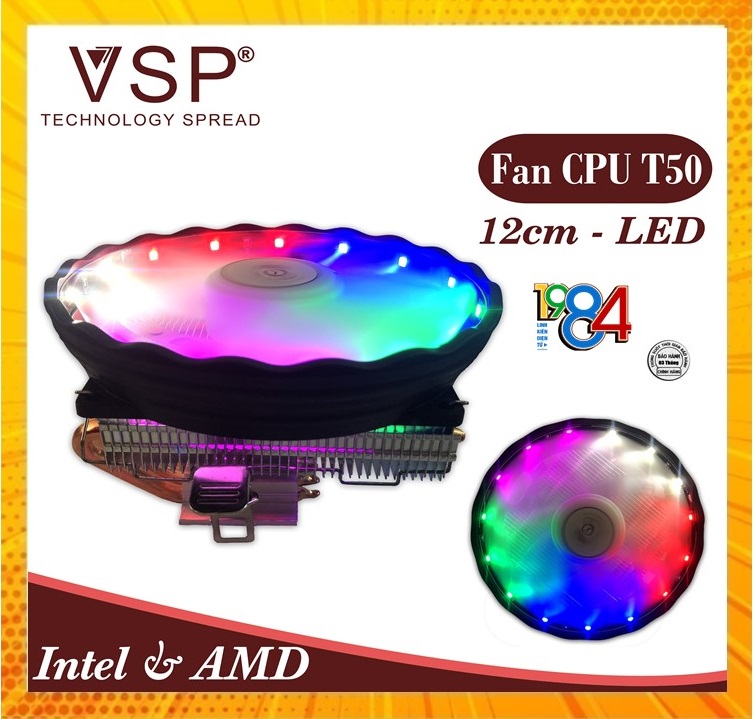 Quạt tản nhiệt VSP Fan Top-Down LED T50 - Hàng chính hãng
