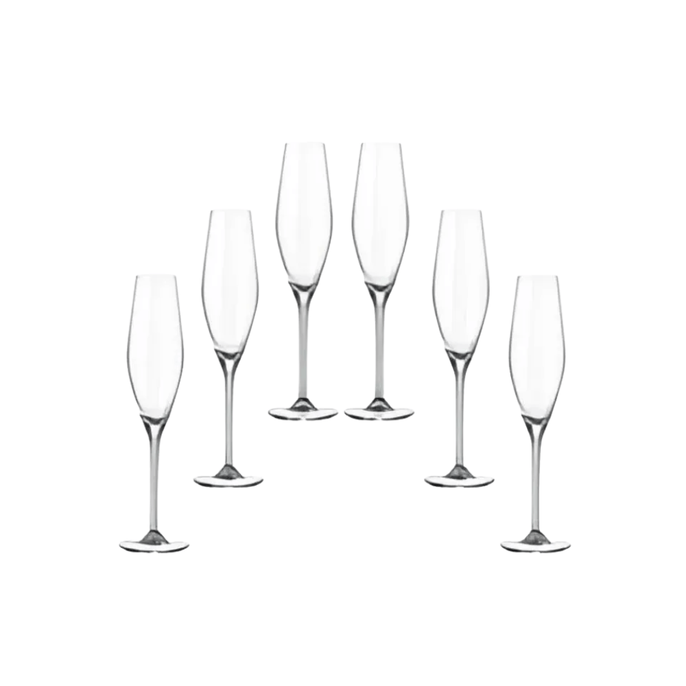 Set 6 ly champagne Loxia 210ml Crystal Bohemia hàng chính hãng