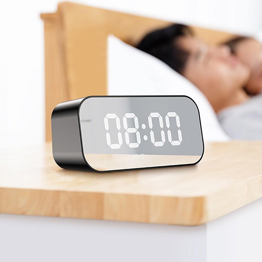 Loa Bluetooth Mặt Gương Siêu Đẹp ACOME A5 5W Màn Hình LED Đồng Hồ Báo Thức - Hỗ Trợ Thẻ Nhớ & Nghe Đài FM