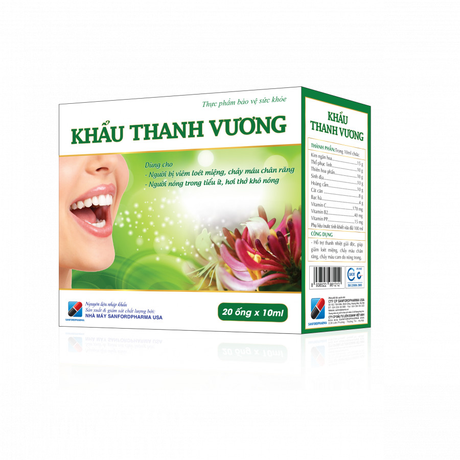 [Thực phẩm chức năng] Khẩu thanh vương 10ml x 20 ống - Hết nhiệt miệng chỉ sau 2 ngày