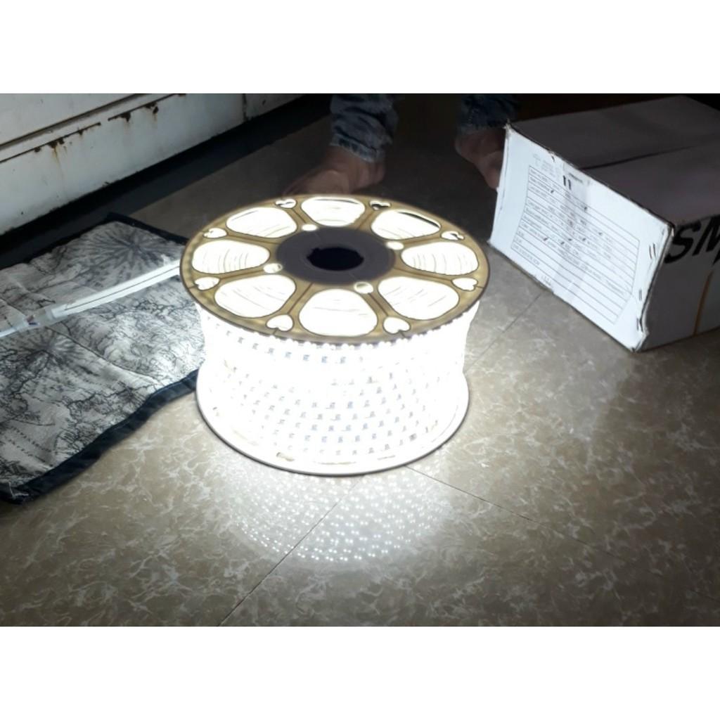 Led cuộn 2835 trắng/vàng/dương/lá/hồng/đỏ điện 220V cuộn 100M sử dụng ngoài trời, trang trí quán cà phê