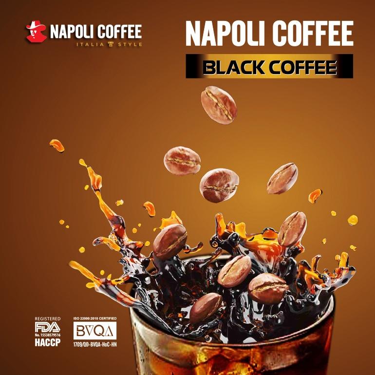 Cà phê Đen Đá Không Đường Napoli Coffee(15gói x 2g) -Cafe Hoà Tan Sấy Lạnh từ Arabica Hạt SẠCH Chua Thanh Hậu Ngọt