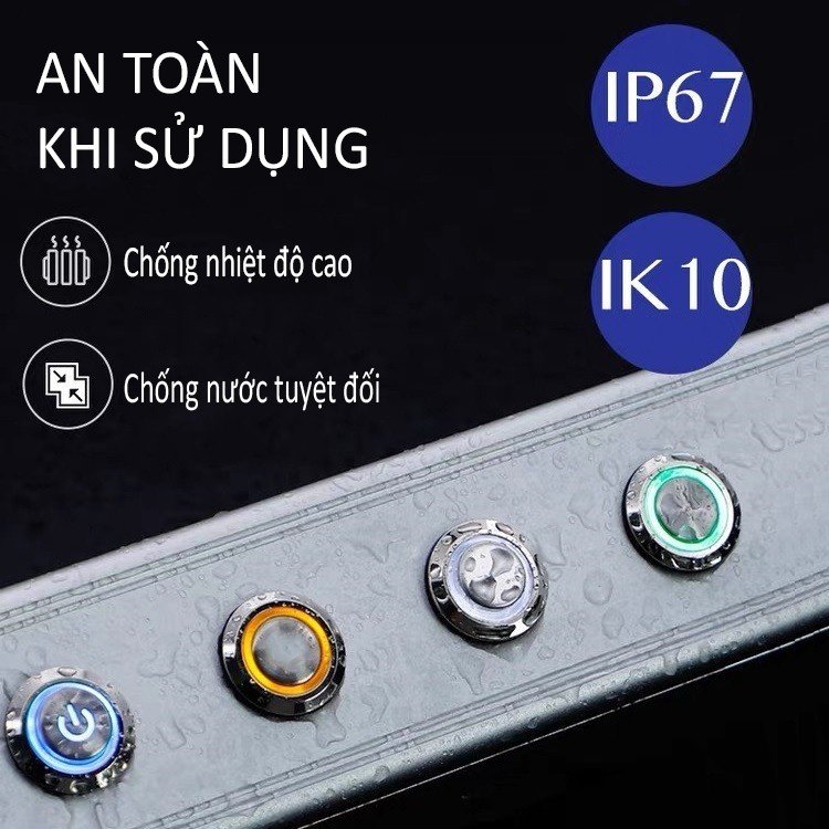 Nút công tắc nhấn giữ Tự khóa có LED 12mm (3V-6V 12-24V 110-220V) Vỏ Kim loại chống nước