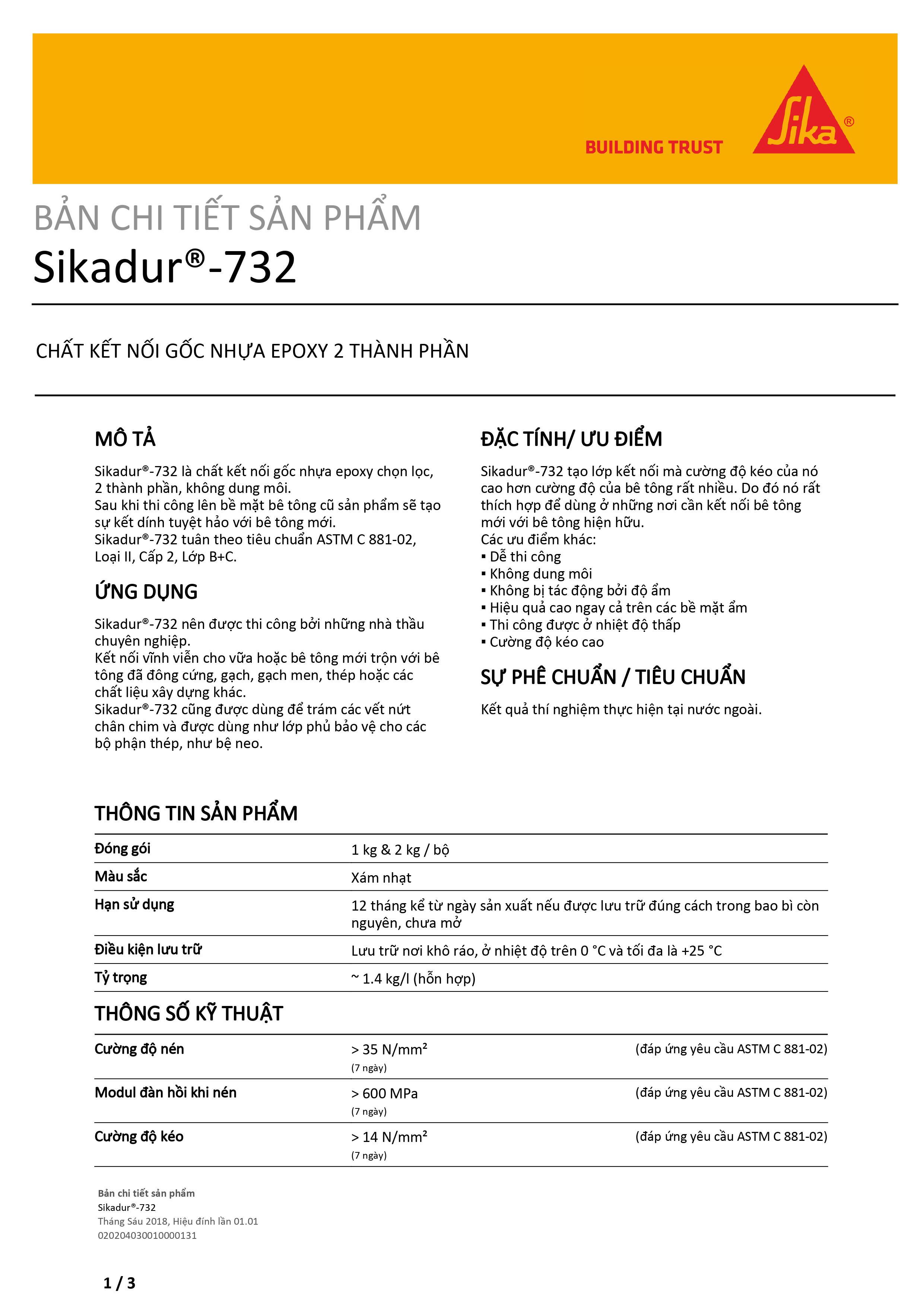 Keo kết nối bê tông cũ mới - Sikadur 732