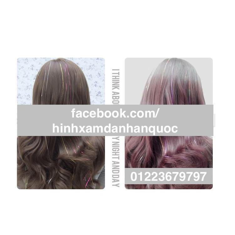 Line tóc cột kim tuyến màu sắc- mua 5 tặng 1 đồng size, mỗi tóc dài 120 cm