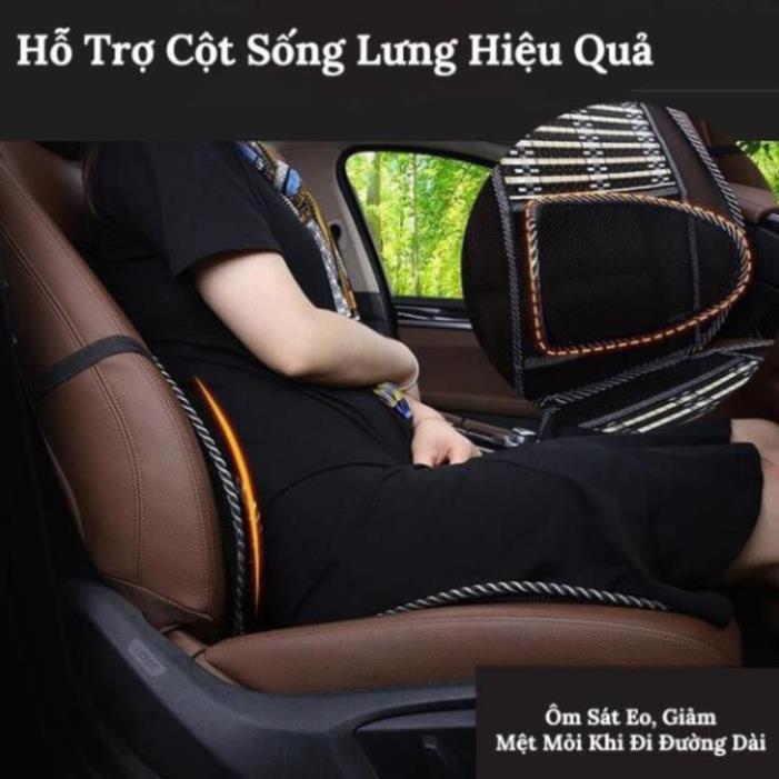 Bộ Lót Ghế Tựa Lưng Ô Tô Lưới Trúc Massage Lưng Chống Mỏi, Chống Nóng Hiệu Quả - 1 Chiếc