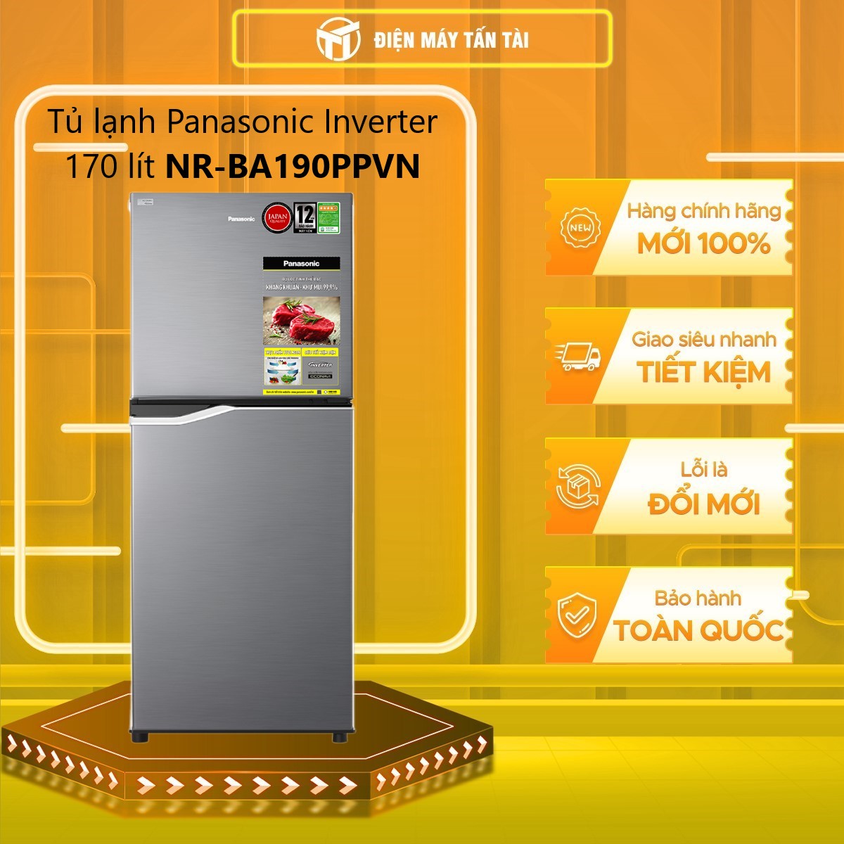 Tủ Lạnh Panasonic Nr - Ba190Ppvn - Hàng Chính Hãng - Giao Toàn Quốc