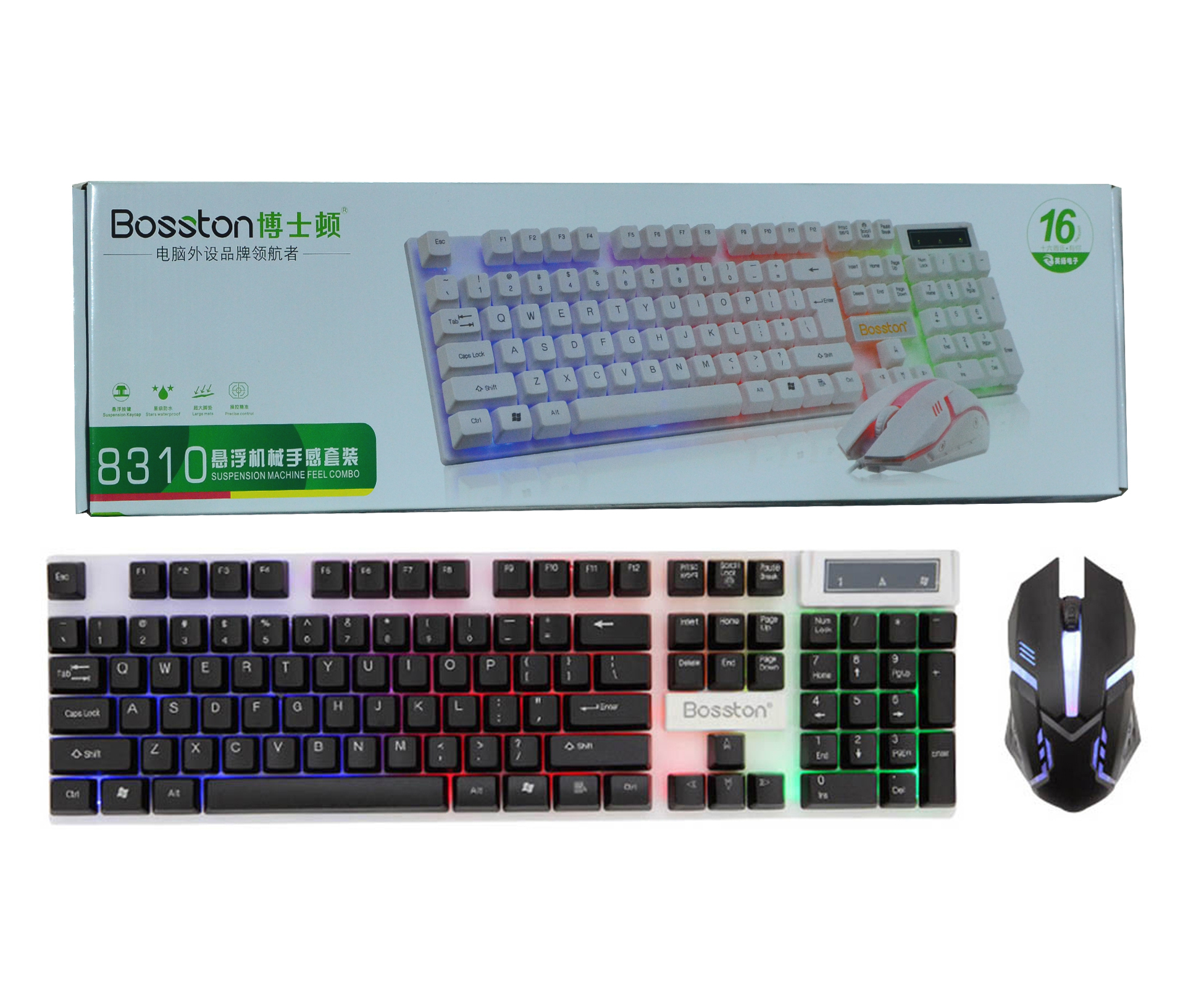 Combo Bàn Phím Kèm Chuột Gaming Led Siêu Ngầu Bosston 8310 - Hàng Chính Hãng