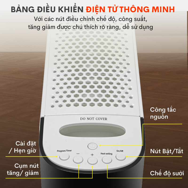 Máy sưởi dầu điều khiển từ xa nhập khẩu FujiE OFR7813,13 thanh sưởi sử dụng phòng 30m2, bảng điều khiển điện tử  tăng giảm nhiệt độ- Hàng CHính Hãng