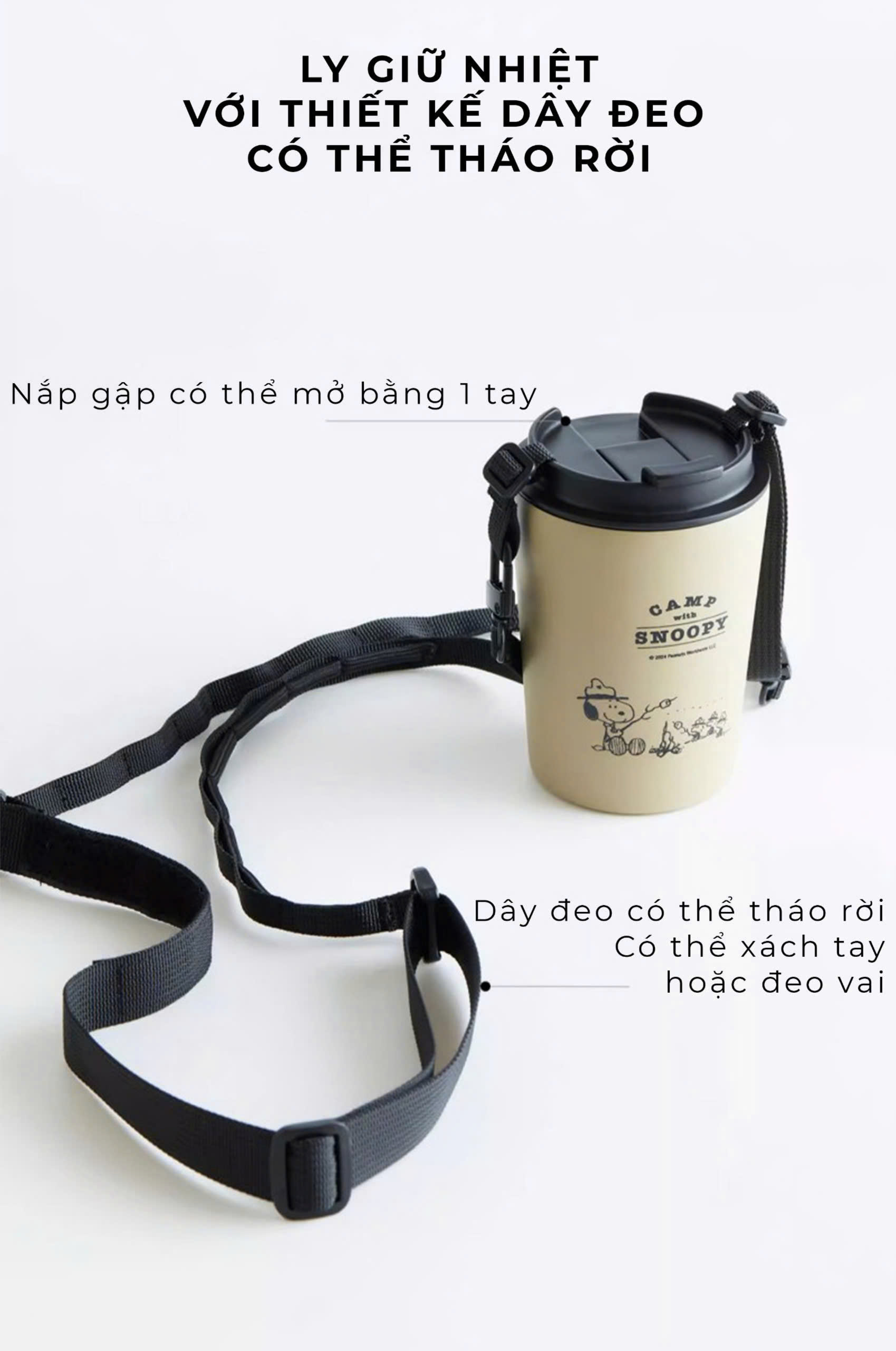 Bộ combo camping pha cà phê moka SNOOPY dã ngoại phượt có thùng Cafede Kona