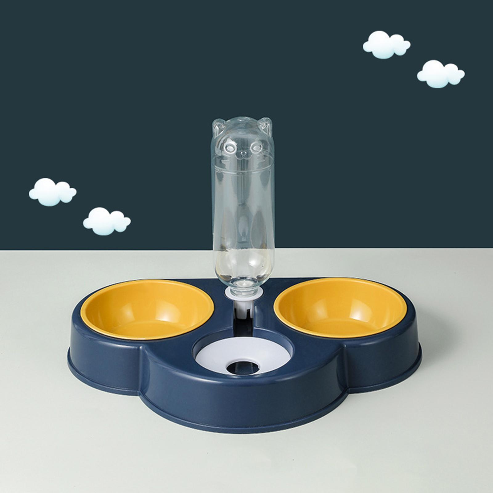 Portable Automatic Feeder Dual Bowl Feeder Bowl Dish Food Dispenser