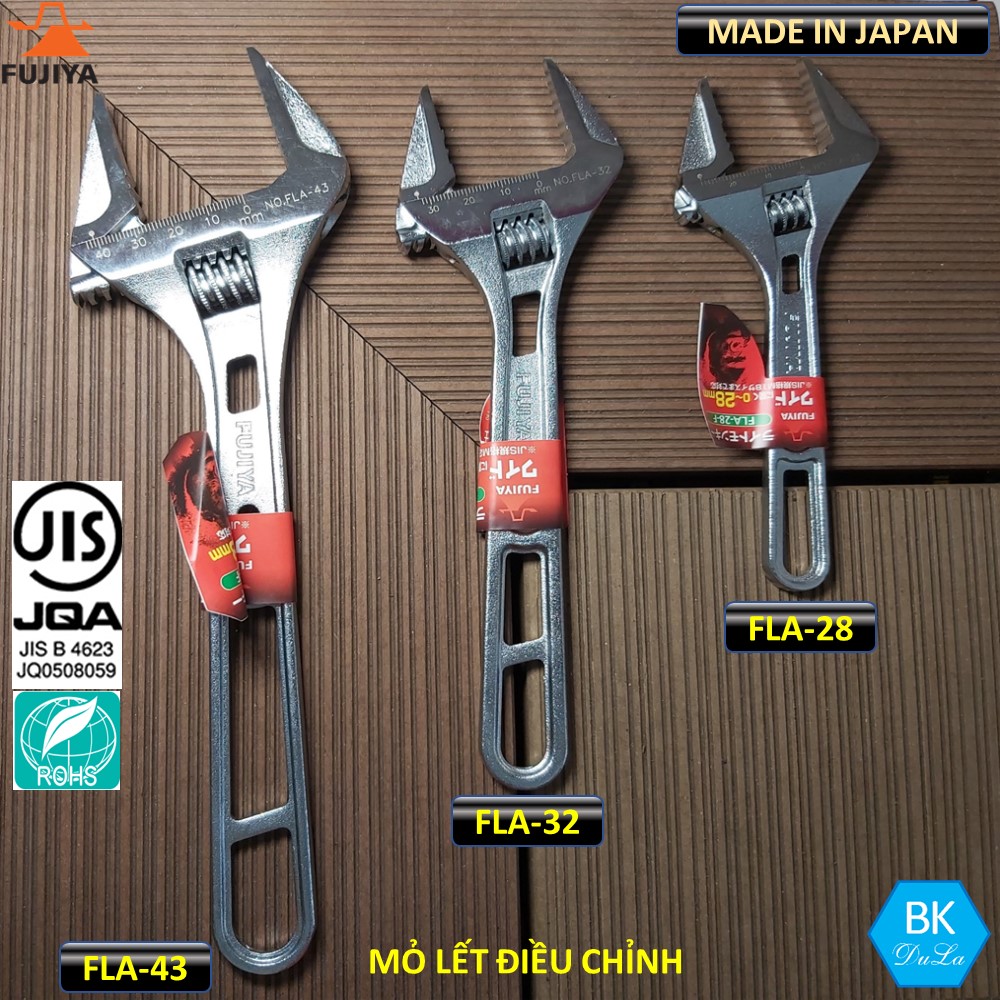 Mỏ lết điều chỉnh 10"/256mm Fujiya FLA-43 GENUINE SX tại Nhật Bản- Made in Japan