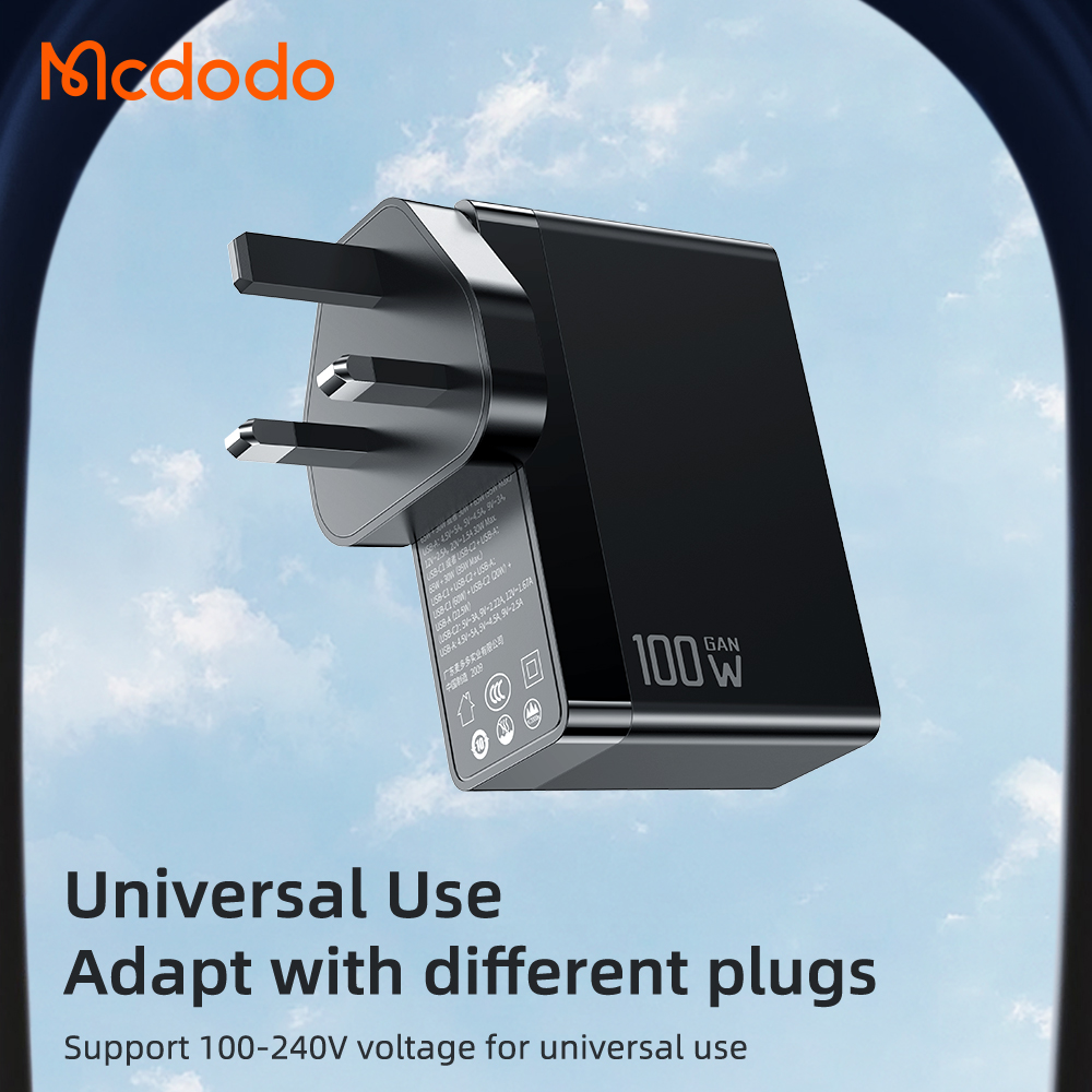 Adapter Củ Sạc Đa Năng Mcdodo EU/UK/US GaN 100W PD3.0 PPS QC3.0 Dùng Cho Điện Thoại Laptop Macbook Kèm Cáp Sạc 4 Trong 1 60W- Hàng Chính Hãng