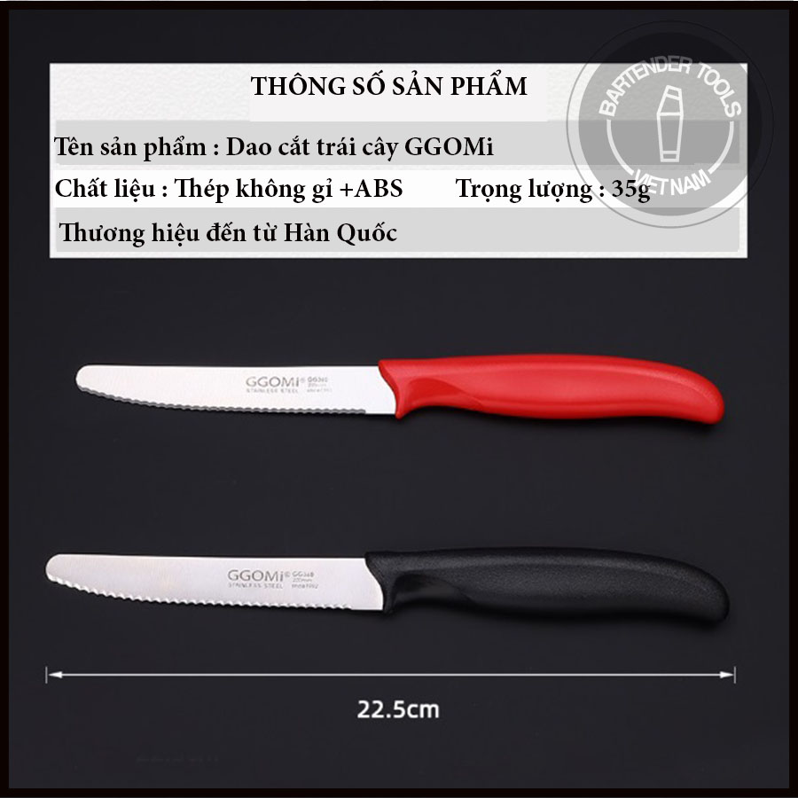 Dao cắt trái cây răng cưa GGOMI