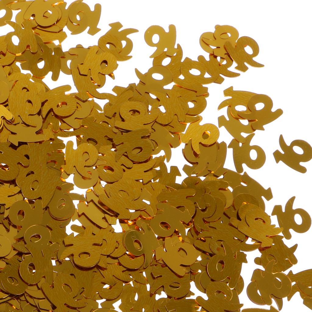 2X Table Confetti Age Birthday Party Wedding Anniversary Table Confetti Gold 16