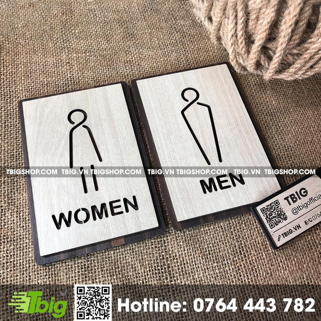 Bảng Toiet Men - Women cắt laser 2 lớp bằng gỗ