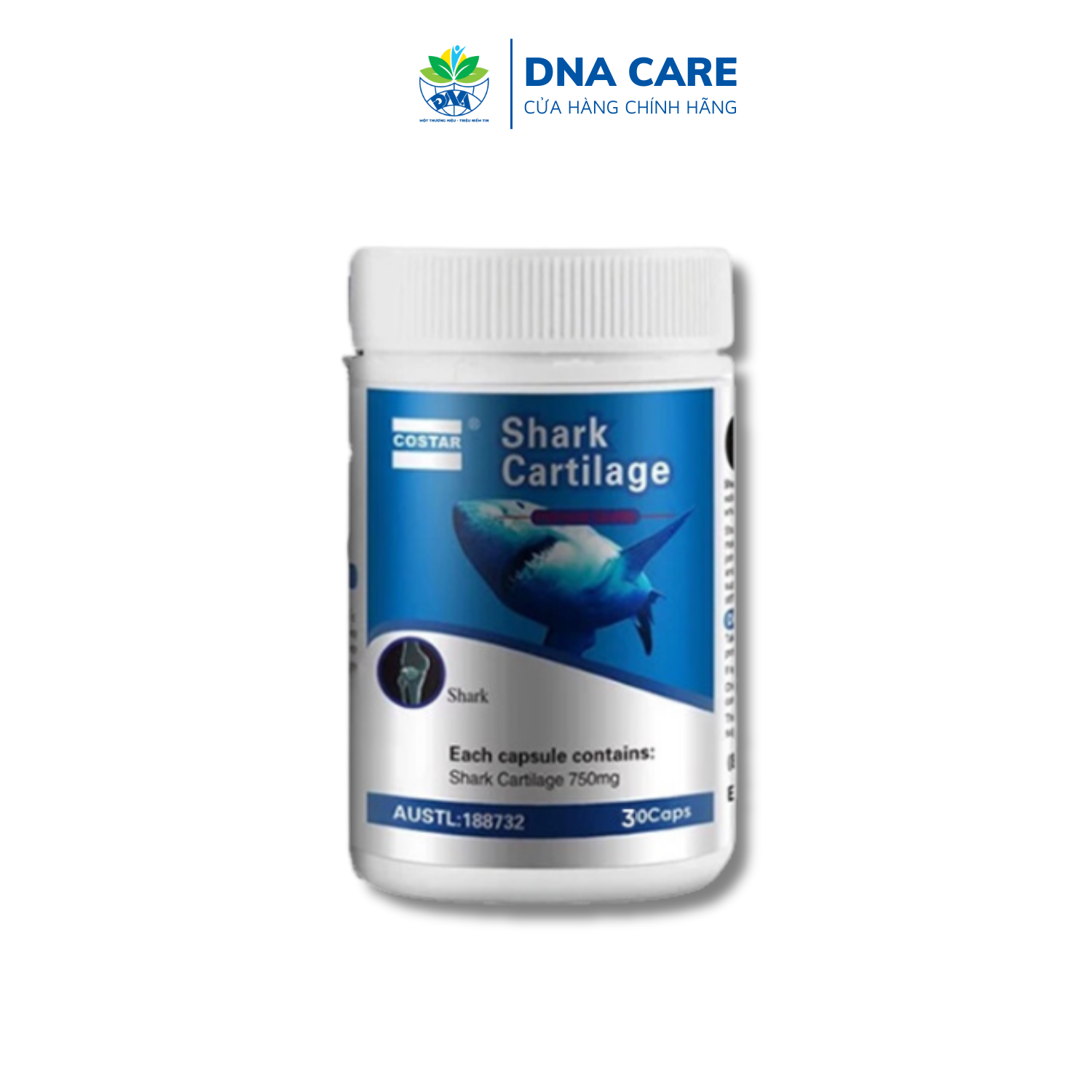 Viên uống xương khớp sụn cá mập Shark Cartilage Costar hỗ trợ tạo chất nhờn cho khớp hộp 30/120/365 viên