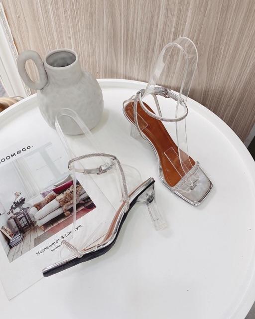 GIÀY SANDAL DÂY ĐÁ GÓT THUỶ TINH 7 PHÂN XINH