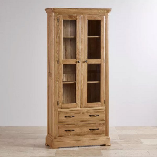 Tủ trưng bày 2 cánh kính Canterbury gỗ sồi